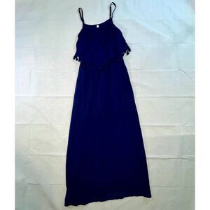 Xhilaration | Navy Tassel Illusion Maxi Dress | Medium